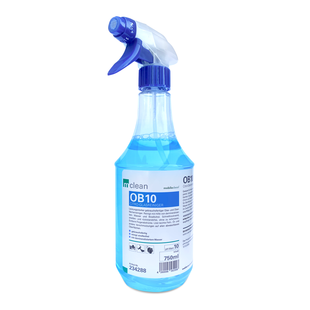 mclean OB10 Citro-Glasreiniger, 750 ml Sprühflasche, mit Schaumaufsatz
