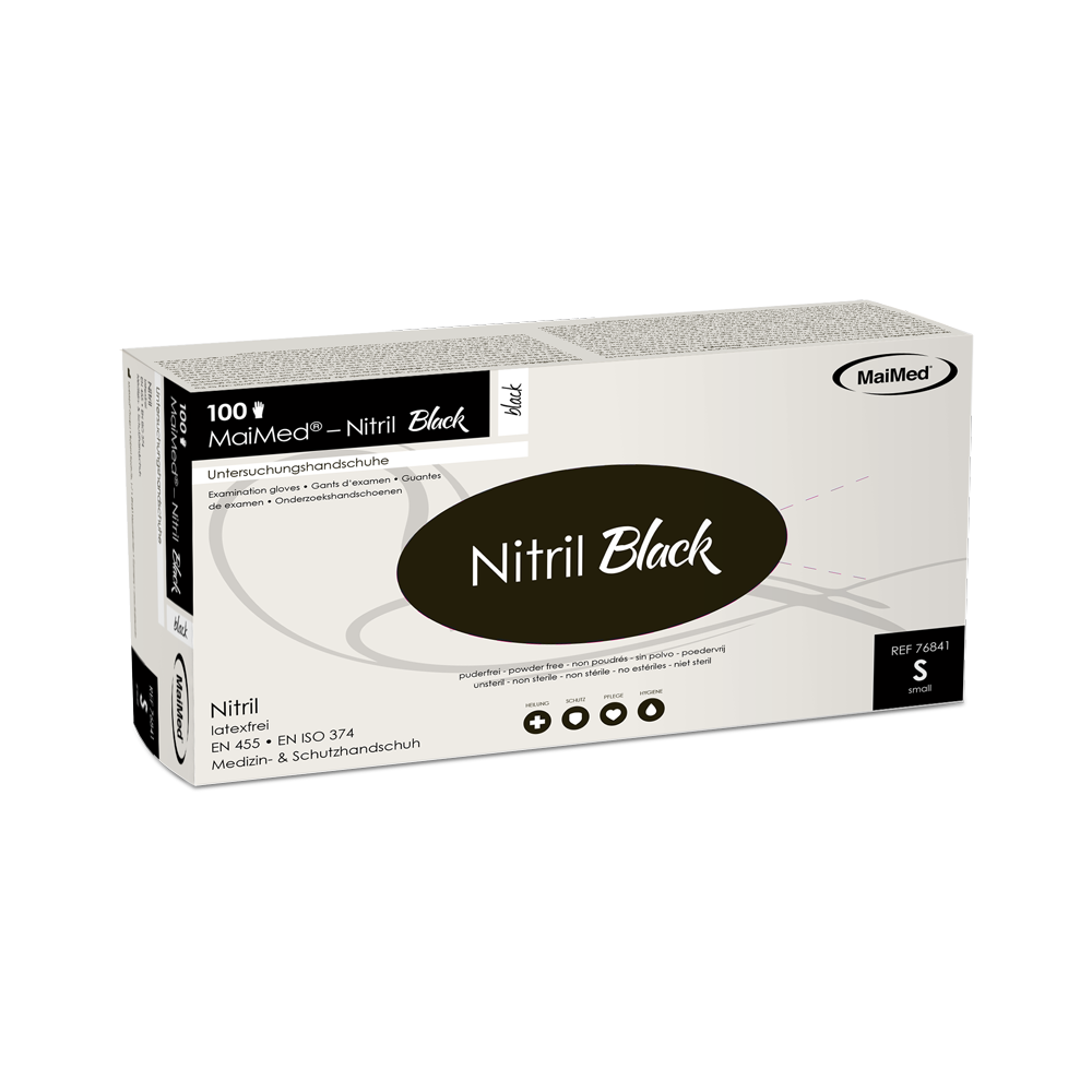 MaiMed Nitril Handschuhe Black, Gr. S, 10x100 Stück/Karton