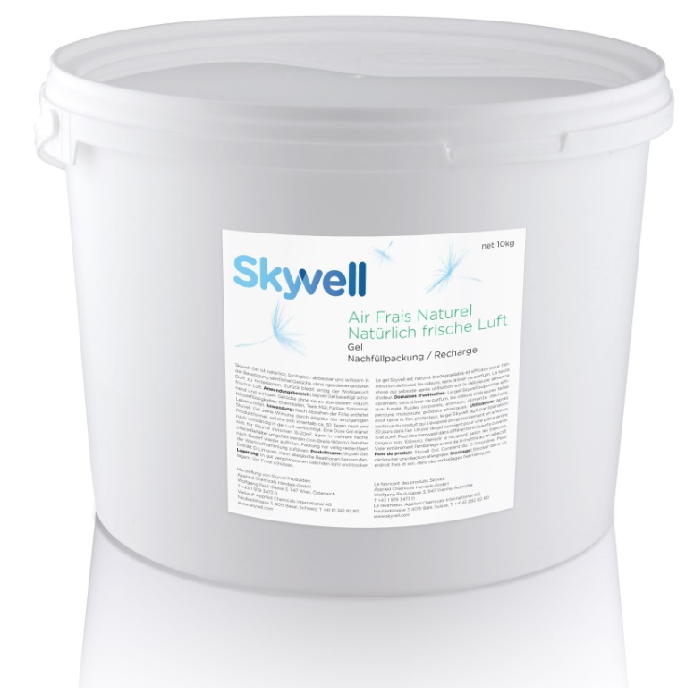 Skyvell Gel, Verdunster, Gelgranulat, natürlicher Geruchsneutralisator auf Basis natürlicher Rohstoffe, 10 kg Eimer (40 Füllungen)