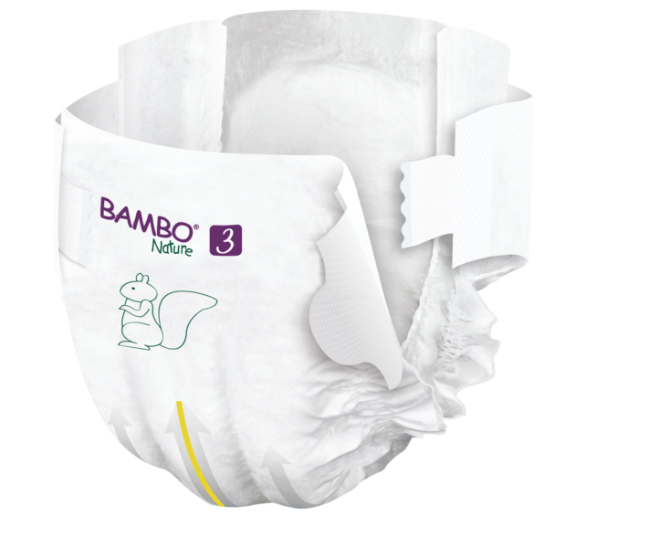 Bambo Nature Windeln, Gr. 3 / 4-8 kg, 28 Stück/Packung, 6 Packungen (168 Stück)/Karton