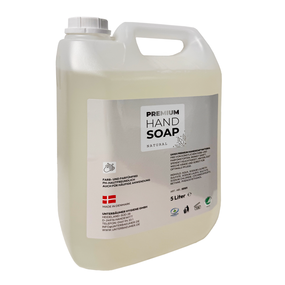 PREMIUM Hand Soap Natural UH101, neutrale, parfümfreie Waschlotion, 5 Liter Kanister