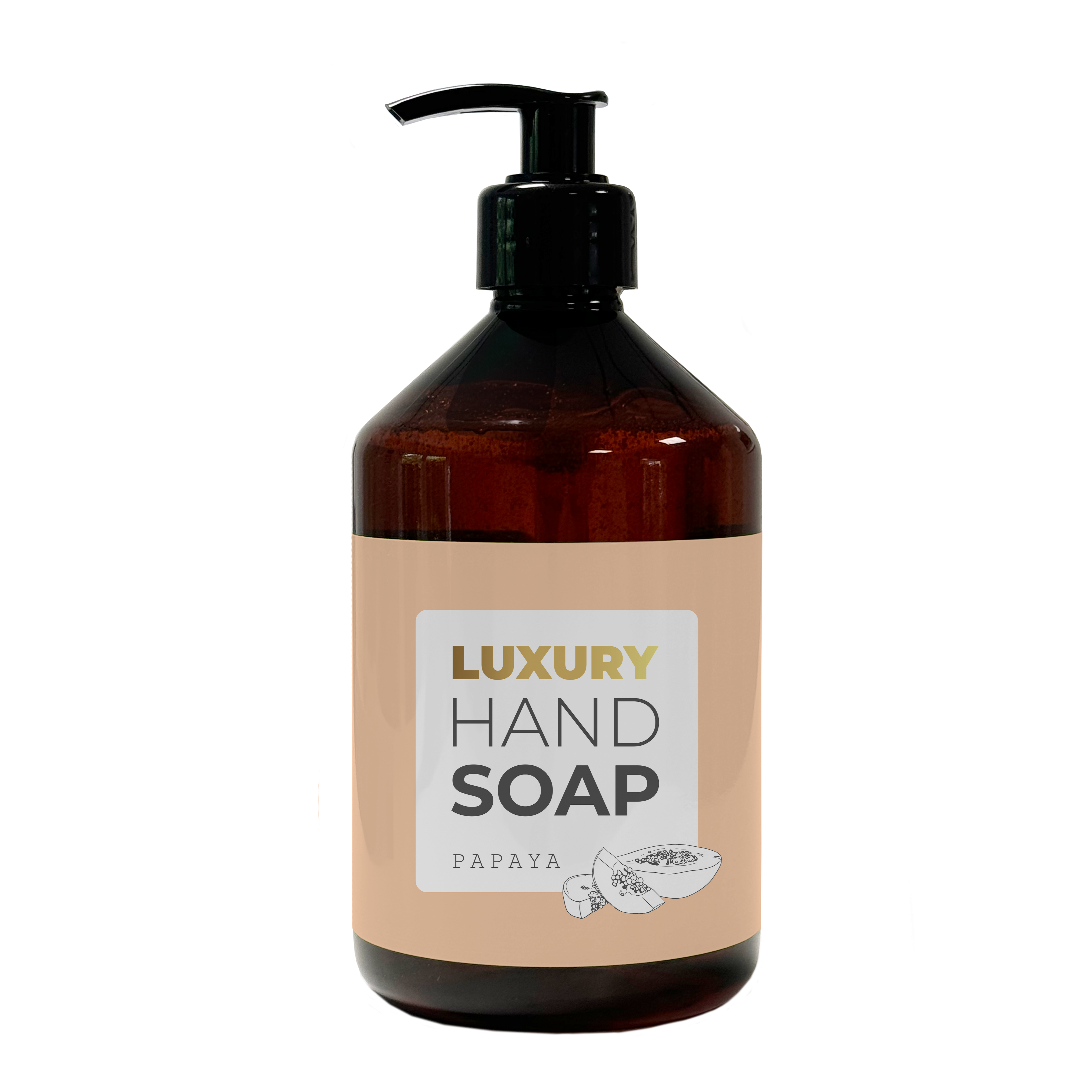 UH102 LUXURY Hand Soap Papaya, 500 ml Flasche, im Pumpspender, 6 Flaschen/Karton